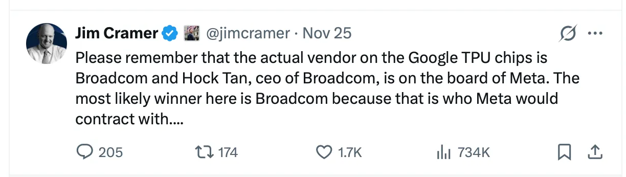 Google TPU Jim Cramer Tweet